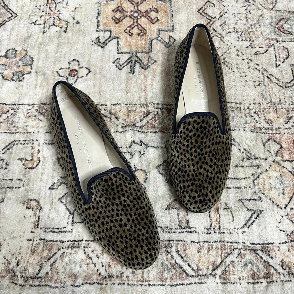 Stubbs And Wootton Loafers Slippers Shoes Velvet Size 9 - Picture 1 of 8